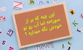چیستان روز |  اون چیه که پر از سوراخه اما آب رو تو خودش نگه میداره ؟

