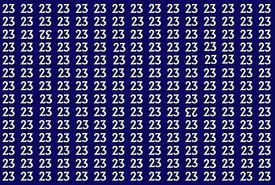بازی فکری : در 6 ثانیه عددهای وارونه 23 و 32 را میان 23 ها پیدا کنید!