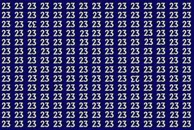 بازی فکری : در 6 ثانیه عددهای وارونه 23 و 32 را میان 23 ها پیدا کنید!