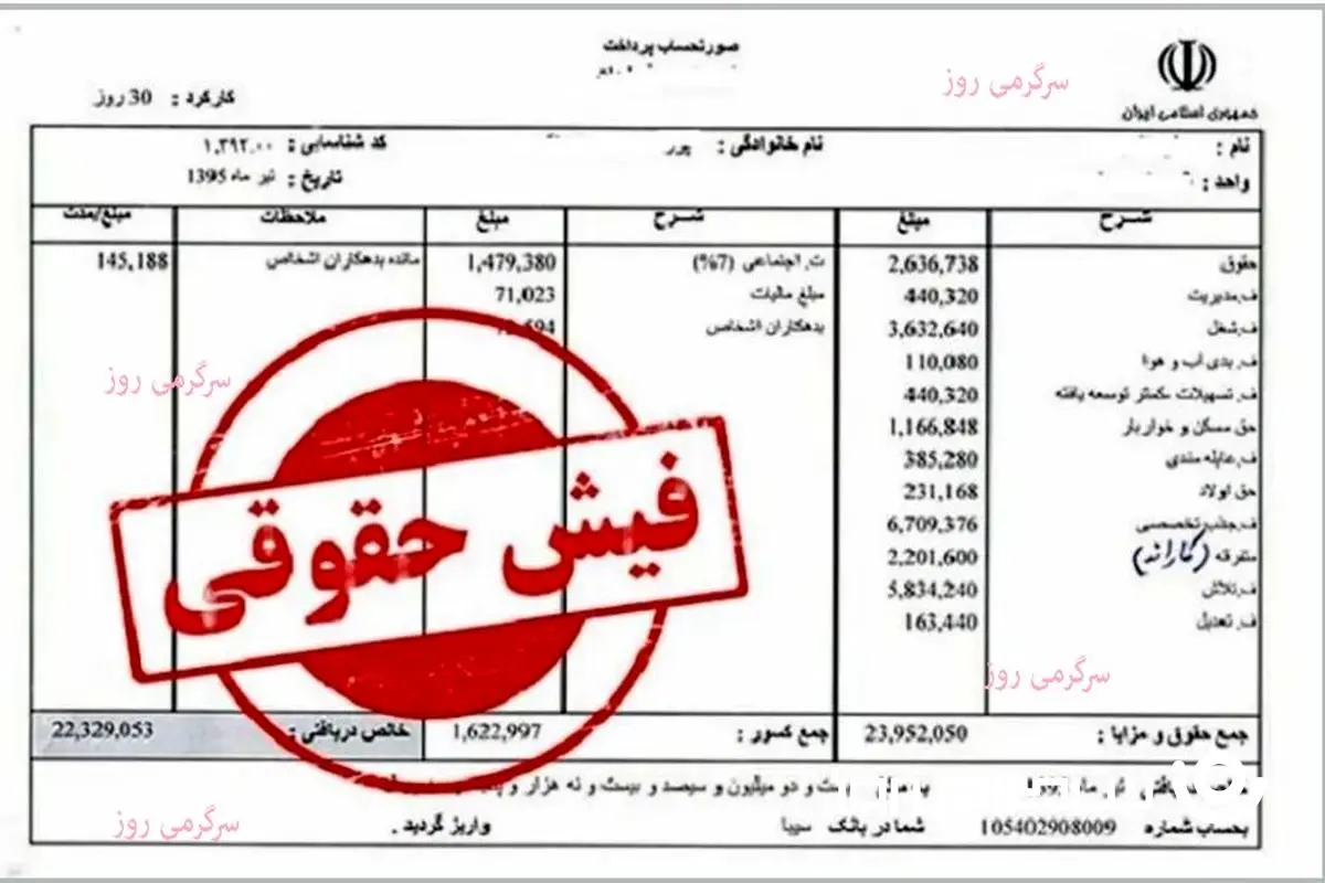 انتشار فیش حقوقی جدید بازنشستگان با افزایش ۷۰٪ متناسب سازی | اعمال مطالبات فروردین حقوق بازنشستگان در فیش اردیبهشت ماه؟
