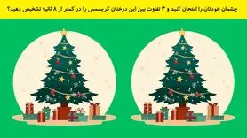 تست هوش | چشمان خودتان را امتحان کنید و ۳ تفاوت بین این درختان کریسمس را در کمتر از ۸ ثانیه تشخیص دهید؟