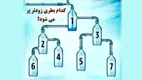 تست هوش | اگه ادعای باهوشی داری بگو کدوم بطری زودتر پر میشه + پاسخ تست