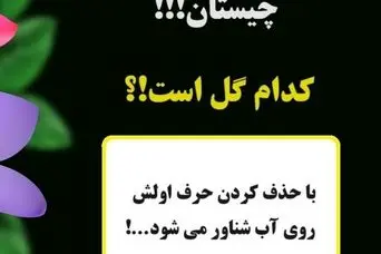 چیستان گل گلی | نام گلی است که با حذف کردن حرف اولش بر روی آب شناور می شود…؟