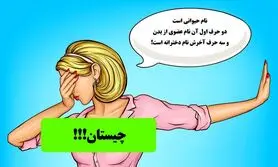 چیستان روز | نام حیوانی است که دو حرف اول آن نام عضوی از بدن و سه حرف آخرش نام دخترانه است!
