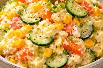 شما هرگز سالاد سیب زمینی مثل این را نچشیده اید: سالاد سیب زمینی ژاپنی که در دهان آب می شود