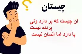 چیستان روز :  آن چیست که پر دارد ولی پرنده نیست، پا دارد اما انسان نیست!
