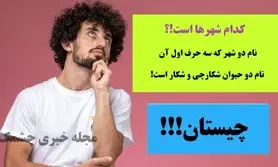 چیستان روز | نام دو شهر که سه حرف اول آن، نام دو حیوان شکارچی و شکار است!