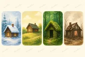 تست شخصیت شناسی | کدام کلبه را انتخاب می‌کنید؟ احساس درونی‌تان نشان می‌دهد در حال ترمیم هستید یا بیشتر در خودتان فرو رفته‌اید