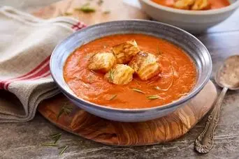طرز تهیه سوپ گوجه با پنیر 