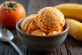 طرز تهیه بستنی ایتالیایی با خرمالو و موز