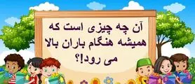 چیستان روز: آن چیست که همیشه هنگام باران بالا می رود!؟