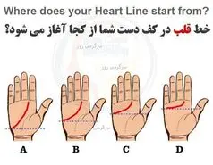 ببین خط قلبت تو کف دستت چه شکلیه تا بگم چه جور آدمی هستی | تست روانشناسی
