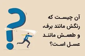 چیستان روز |  آن چیست که رنگش مانند برف و طعمش مانند عسل اسـت؟



