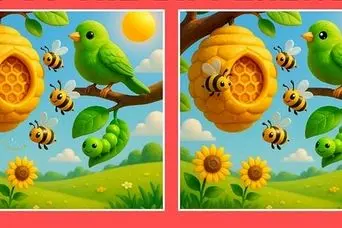 بازی فکری : فقط نابغه ها تو 5 ثانیه 3 تفاوت تصویر پرنده رنگی را پیدا می کنند!