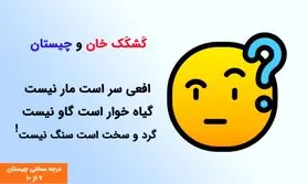چیستان پیچ در پیچ | افعی سر است مار نیست، گیاه خوار است گاو نیست، گرد و سخت است سنگ نیست!