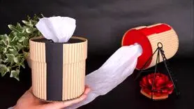 با این وسایل که فکرشم نمیکنی جا دستمالی لوکس و شیک درست کن + ویدیو آموزشی