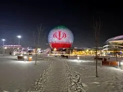 پرچم ایران بر فراز ساختمان نورعالم و اکسپو قزاقستان + عکس
