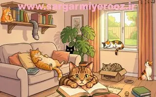 بازی فکری : چند گربه می‌توانید در این تصویر پیدا کنید؟ 